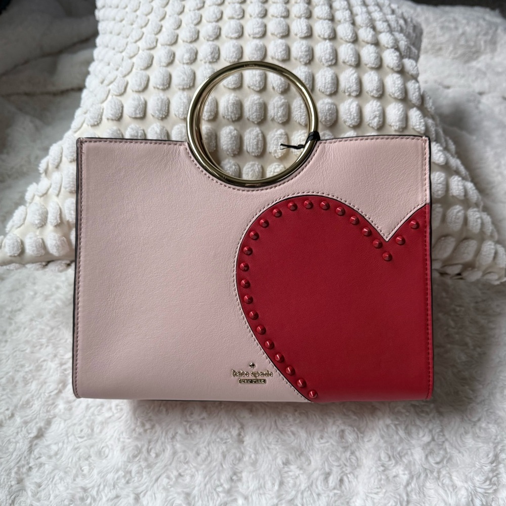 Kate Spade Pink and Red Heart Satchel